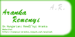 aranka remenyi business card